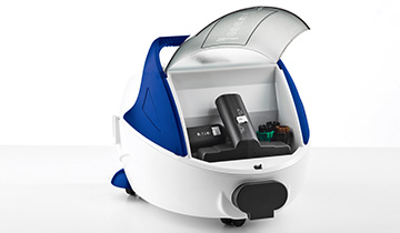 Polti Vaporetto Pro 100_Eco Power: compartiment ouvert pour le rangement des accessoires