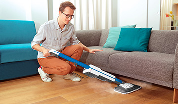 Polti Vaporetto Style nettoyage sous canapé