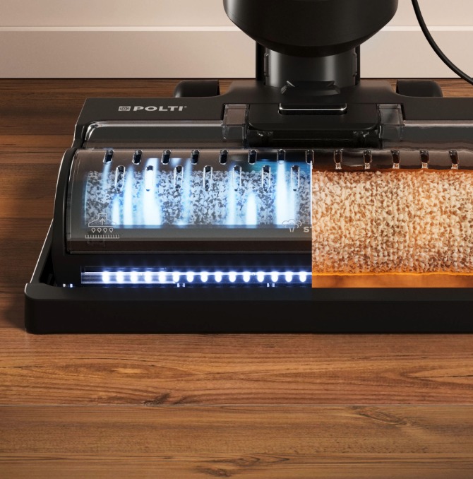 Fiche technique sur la fonction d'auto-nettoyage du nettoyeur de sols Polti Rollysteam