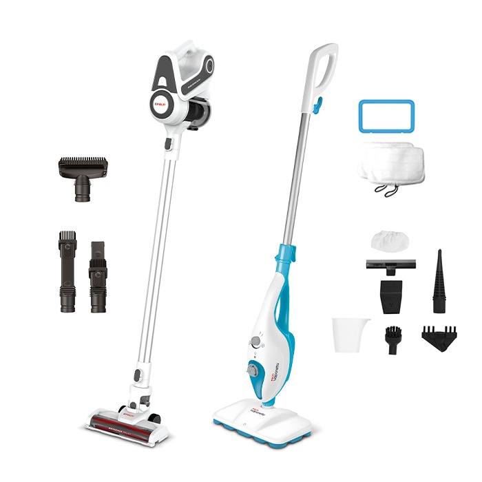Pack exclusif Web - Aspirateur Balai  + Nettoyeur vapeur 