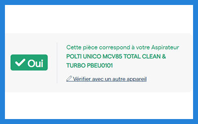 Pièces détachées Polti sur Spareka: verifier la compatibilité
